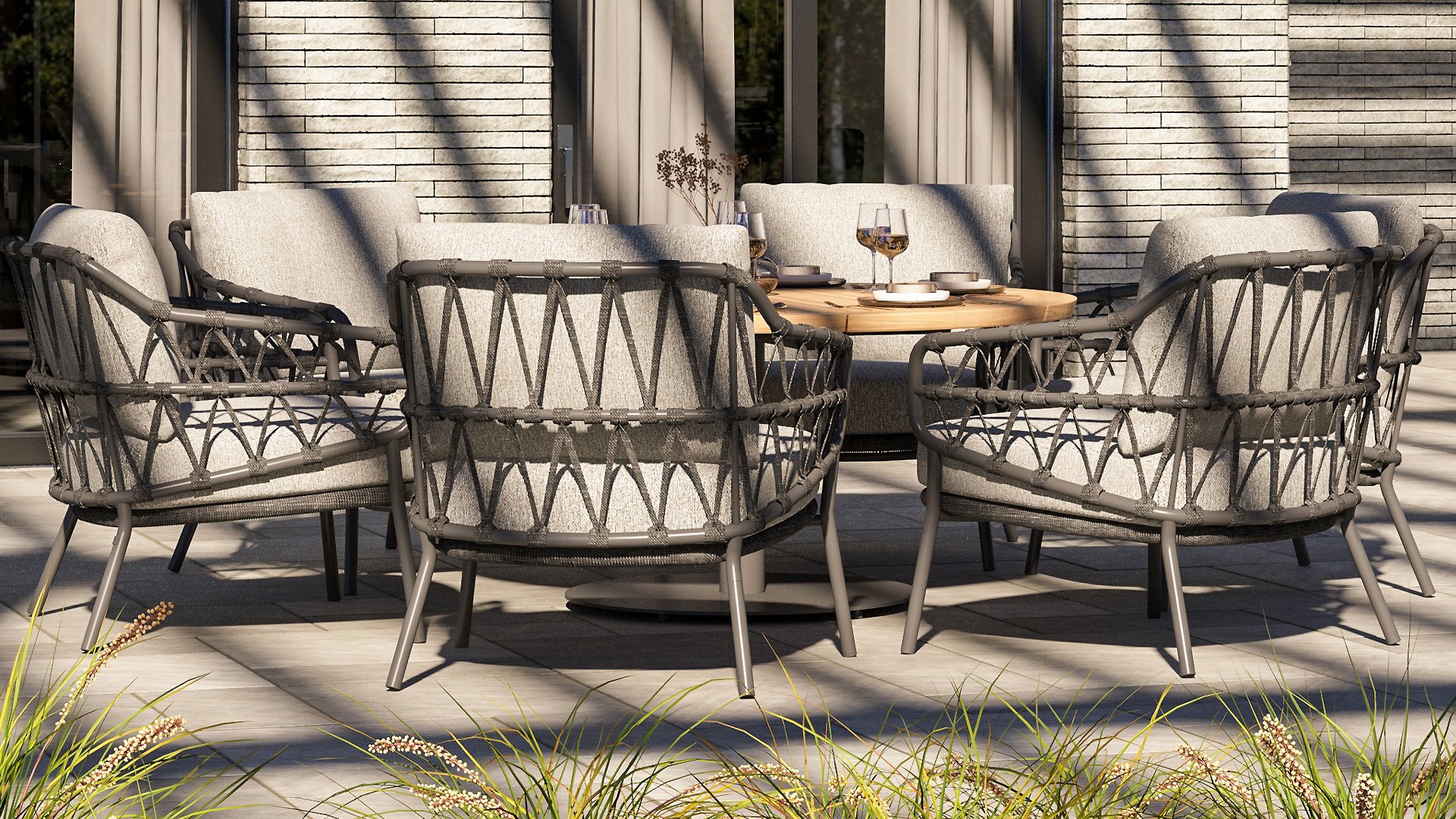 pit stapel Netto 4 Seasons Outdoor Calpi Low Dining Set - Tuinmeubelkorting.nl