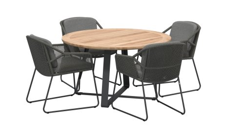 4seaons outdoor accor dining mid grey tuinset tuinstoel